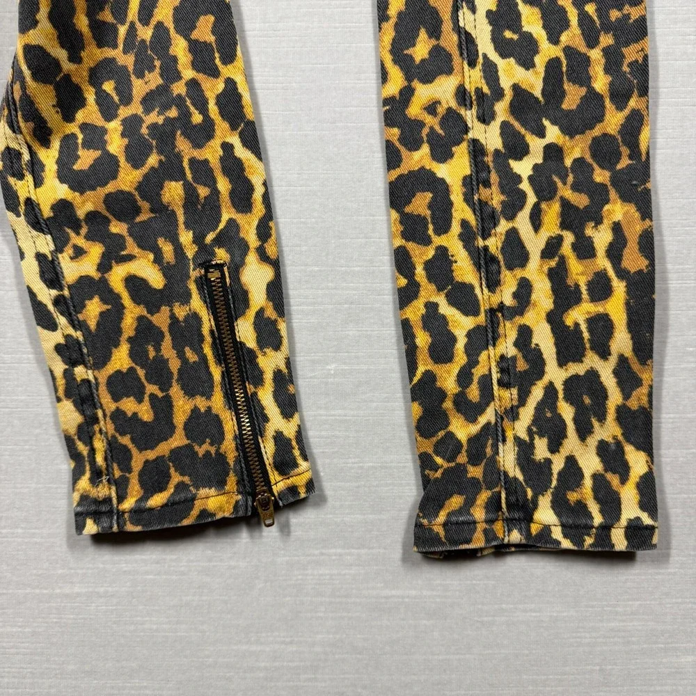 Rebecca Minkoff Jeans Women 0 Leopard Cheetah Beetle Juice S10404 Bold Celebrity - Picture 4 of 16